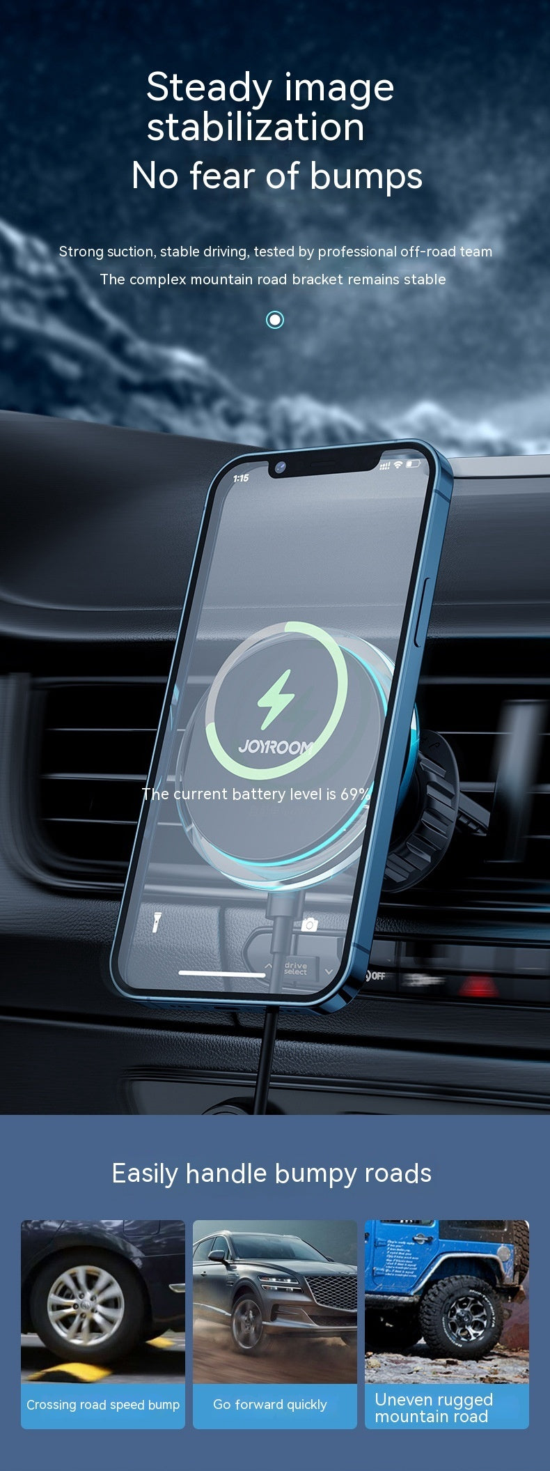 Meteor - Magnetic Suction Wireless Car Charger